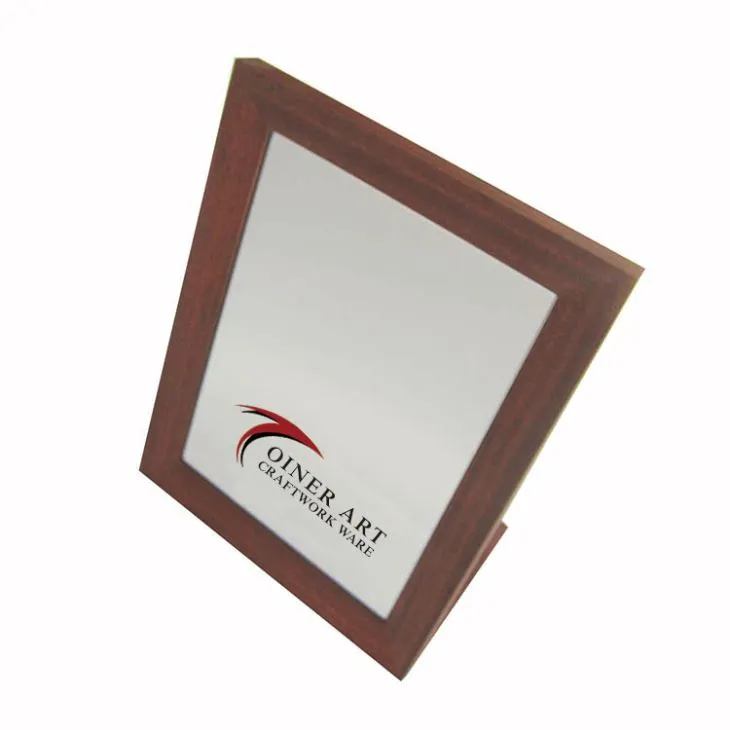 L formas brūns koka papīrs metāla spogulis